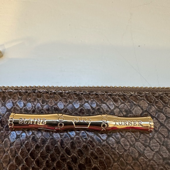 Elaine Turner bronze snakeskin wallet - Picture 2 of 7